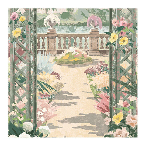 Mathilde M Tela murale decorativa in stile francese "Giardino Bucolico" 90x200 cm