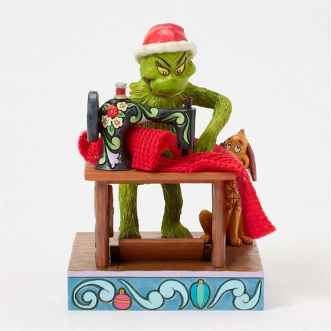 Enesco Grinch Coudre Costume de Père Noël 11x12,5xH16 cm
