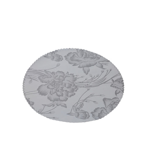 Hervit Set 2 tovagliette sottopiatto Jacquard Fleur grigio/argento D38 cm