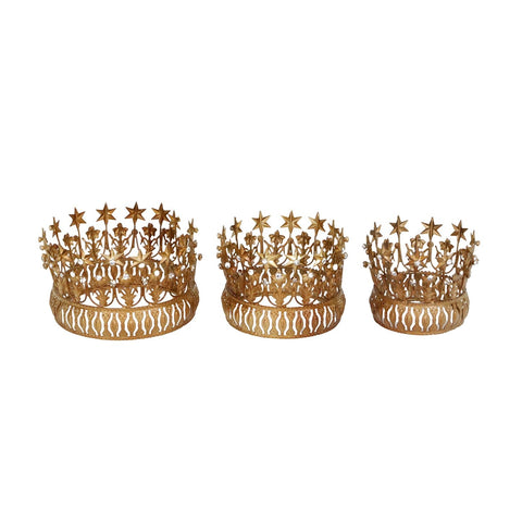 MET.JEWEL CROWN TT SET/3 GLD 14CM
