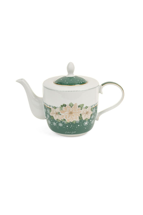 Nuvole di stoffa Teiera natalizia "SILENT GOLD" in ceramica verde 1000 ml