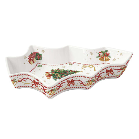 Assiette en porcelaine Easy Life Sapin de Noël « Conte de Noël » 28,5 x 21,5 cm