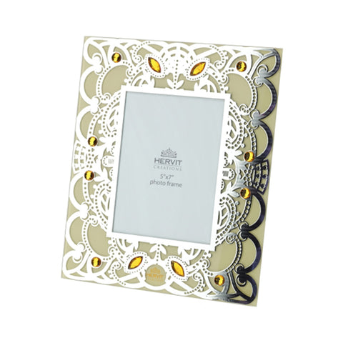 Hervit Yellow/Silver Glass Photo Frame "Byzantium" 24x29 cm