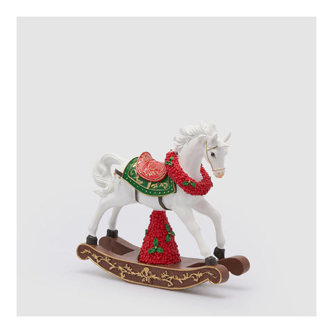 EDG Cavallo a dondolo con decori poliresina 32,5x9xH30,5 cm