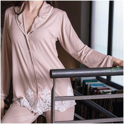 Chez Moi Pigiama da donna due pezzi sciallato "Marguerite" 2 varianti(1 unità)