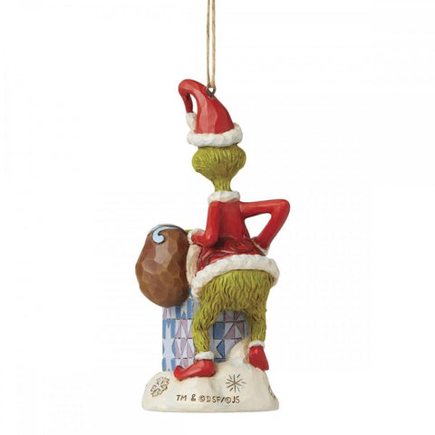 Enesco Grinch arrampicata nel camino "Jim Shore" 7x5xH13.3 cm