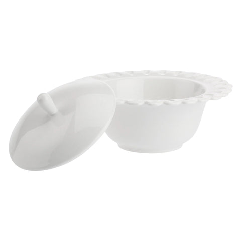 La Porcellana bianca Zuccheriera traforata con coperchio "Giulietta" 14,8x5,7 cm