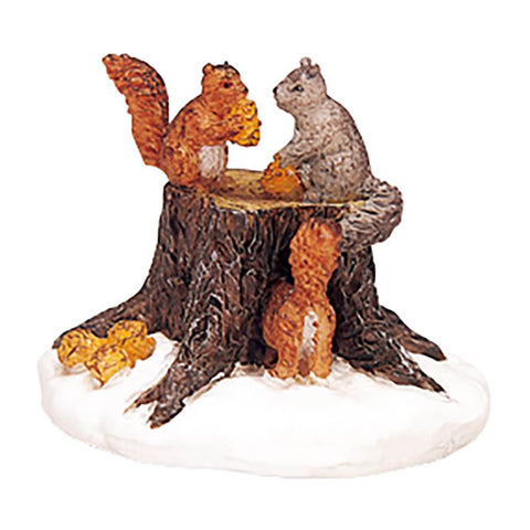 LEMAX Squirrels "Chipmunks" in resin H3.4 x 4.2 x 4 cm