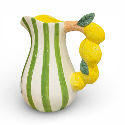 Fade Brocca in ceramica bianco/verde con limoni "Lemon" 1.2 Litri