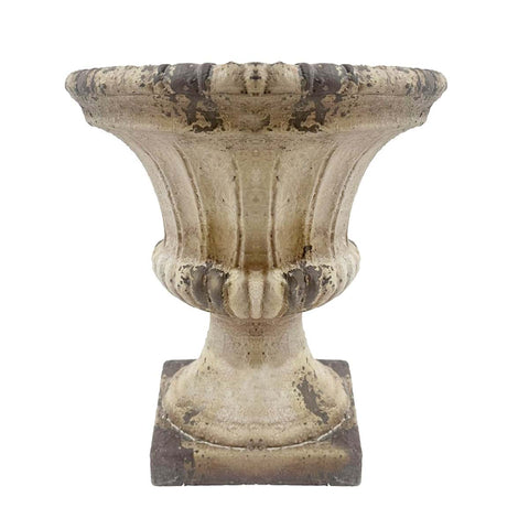 Blanc Mariclò Vase en résine à effet vieilli "Epoca Collection" 36x36xH38 cm