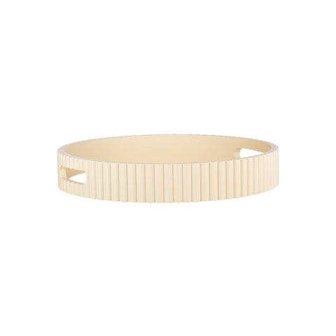 Estia Home Vassoio da portata in legno/fibra crema D30xH5 cm