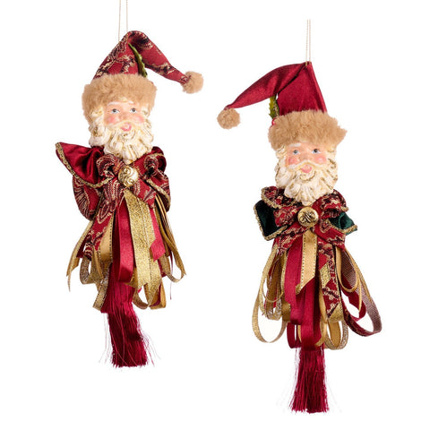 SONG FOR SEASON SANTA TASSEL ORN ASS/2 BURG 22CM