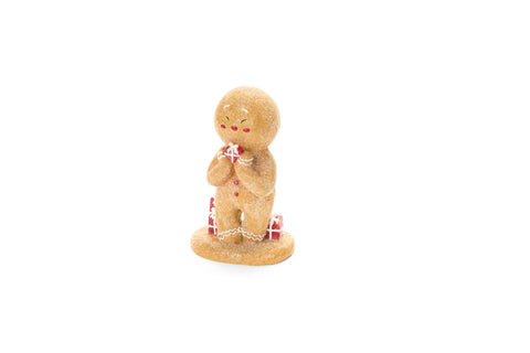 Nuvole di Stoffa Statuina natalizia gingerbread resina 9,5x6,5x15 cm