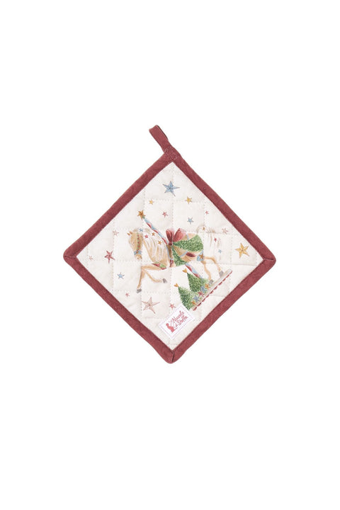 Cloth Clouds Christmas Pot Holder "Carousel" 18x18 cm 2 variants (1 unit)