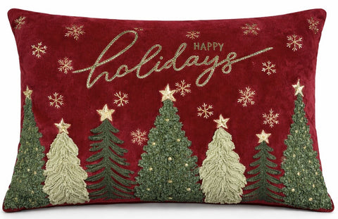 Clodette Cuscino di natale in velluto con ricamo "Chalet" 50x35 cm 2 varianti(1 unità)