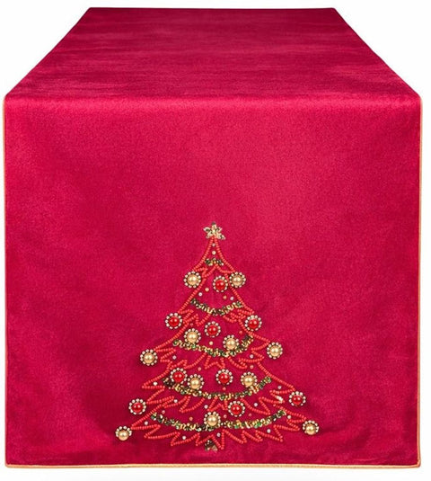Clodette Runner Albero di Natale in velluto "Diamond" 160x40 cm 2 varianti(1 unità)