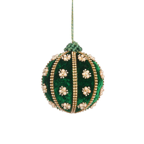 GOODWILL Boule de Noël avec perles en tissu D10 cm 2 variantes (1 unité)