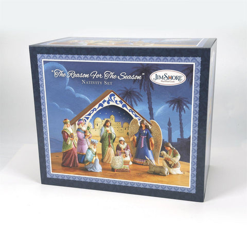 Enesco Coffret de 10 figurines de la Nativité "Jim Shore" 36x8,8xH10,9 cm