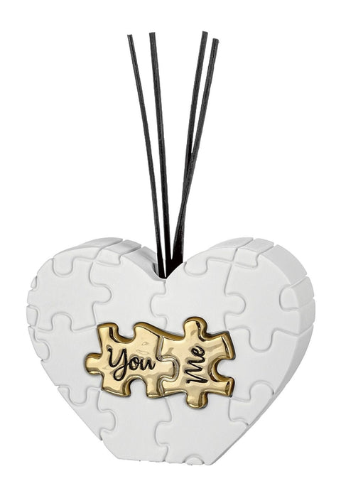 Bongelli Preziosi Profumatore Cuore Puzzle bianco/oro 13x9 cm