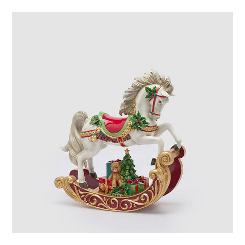 EDG Decoro natalizio cavallo a dondolo in poliresina 34x13xH37 cm