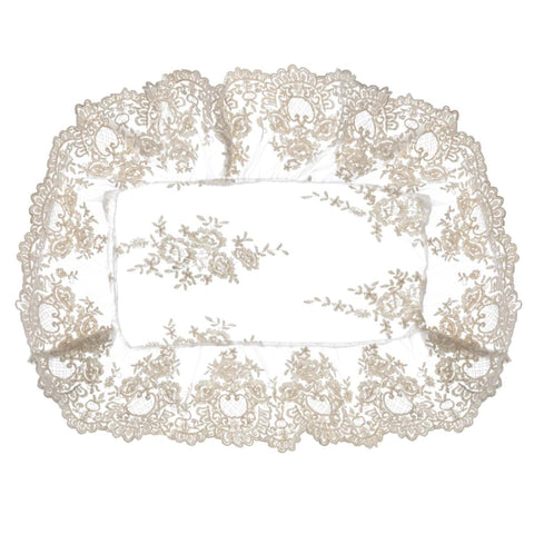 Blanc Mariclò Set of 2 natural lace placemats "Dentelle" Shabby Chic 36x45 cm