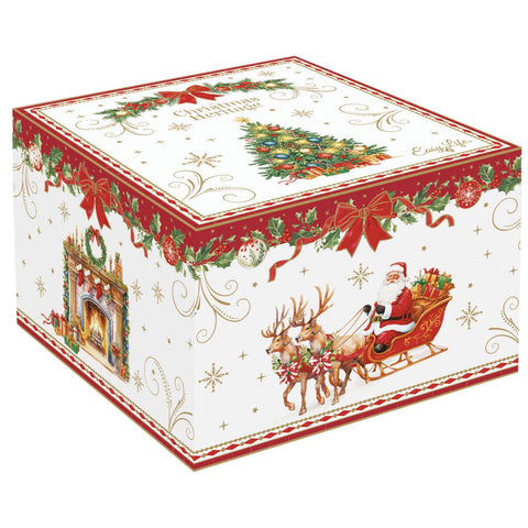 Easy Life Set 2 tazzine caffè di natale in porcellana "Christmas Heritage" 120 ml