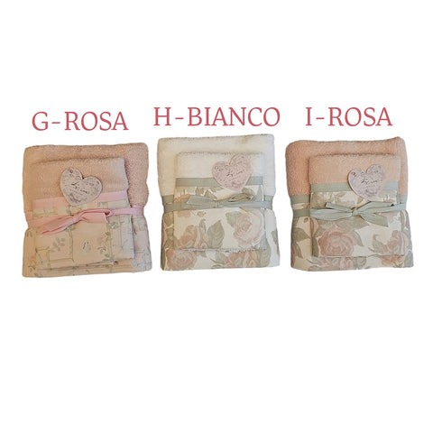 Blanc Mariclò Coppia spugna asciugamani in cotone 40x60 - 60x100 cm 14 varianti
