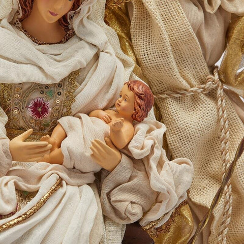 EDG Sacred Family Christmas Nativity Resin and Fabric 30x36xH50 cm