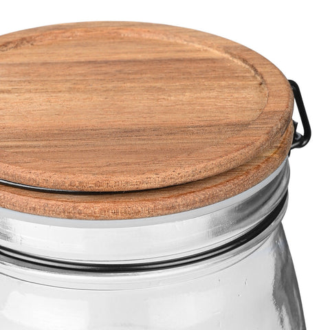 Estia Home Barattolo cucina in vetro con tappo in legno "Allure" 11x11xH21.8 cm