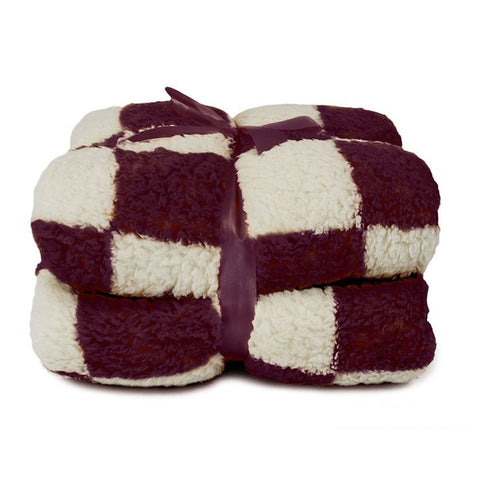 Plaid en fourrure à carreaux Unique Living 150x200 cm 3 variantes (1 unité)