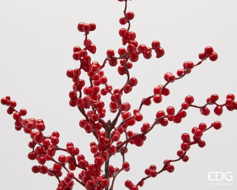 EDG Ramo natalizio decorativo con bacche rosse "Ilex" H80 cm