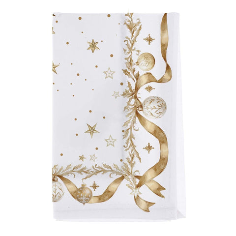 Blanc Mariclò Set of 2 Christmas Nutcracker Napkins "Golden Magic" 40x40 cm