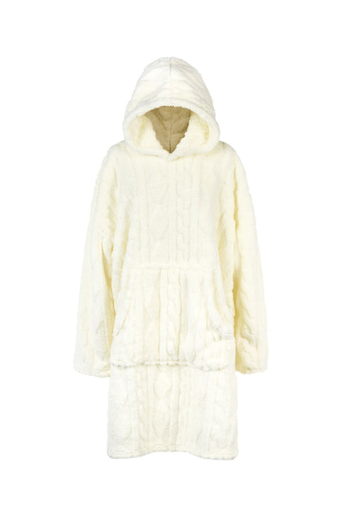 Clouds of Fabric Hoodie large cream teddy bear hood 70x100 cm