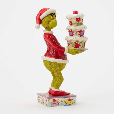 Figurine de Noël Grinch Enesco Jim Shore avec gâteau H23 cm