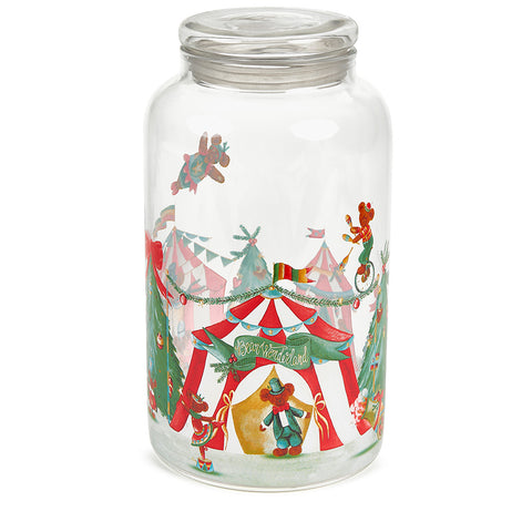 Cloth Clouds "Bear Wonderland" glass Christmas jar 13xH22 cm