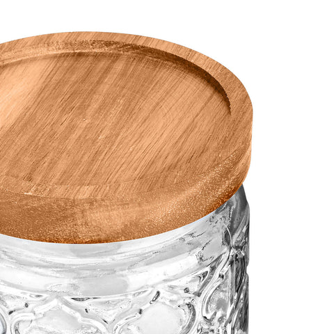 Estia Home Barattolo in vetro con tappo ermetico in legno "Allure" D10xH14 cm