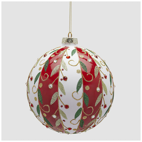 EDG Enzo De Gasperi Mistletoe Glass Sphere D8 cm 3 variants (1 unit)