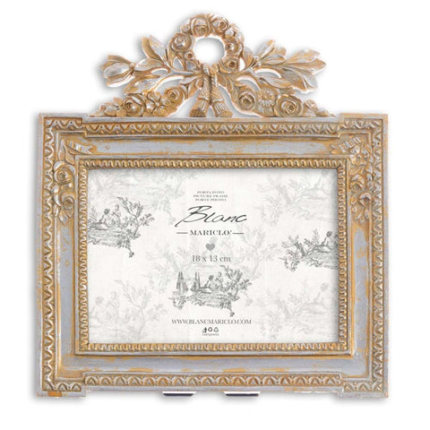 Blanc Mariclò Rectangular frame in Shabby Chic resin 26x23 cm