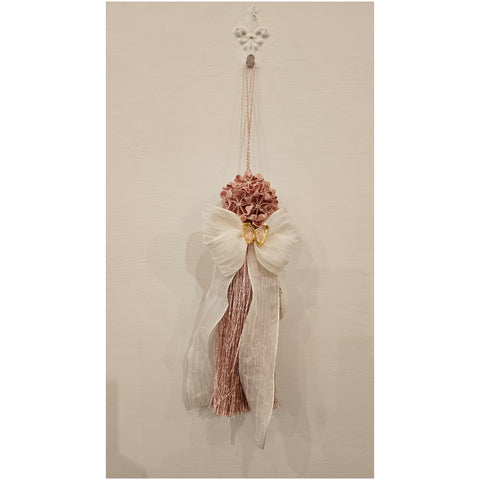 Fiori di lena Nappa artigianale Angioletto applicazione Farfalla 4x7xH16 cm 6 varianti(1 unità) - Angelica Home Stabia