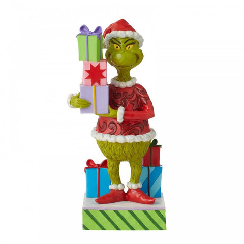 Enesco Statuina natalizia Grinch con regali "Jim Shore" 10x10xH20 cm