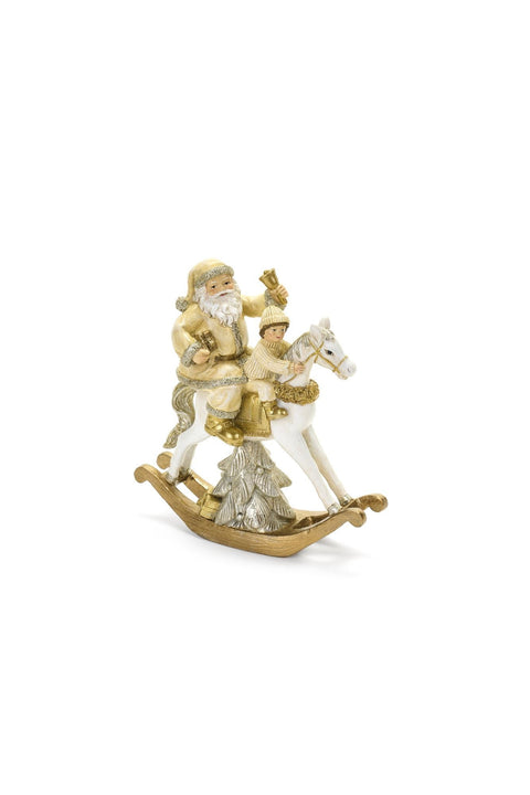 Tissu Nuages ​​Père Noël avec Cheval « Darling » 20x7,5xH21 cm