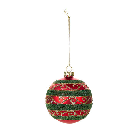 Fabric Clouds Set of 4 "Christmas Card" tree baubles D8 cm 10 variations (1pc)