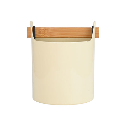 Estia Home Porta utensili in metallo avorio e legno "Allure" D12xH15 cm