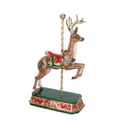 CAROUSEL DEER ON BASE TT BRWN/RD 56,5CM