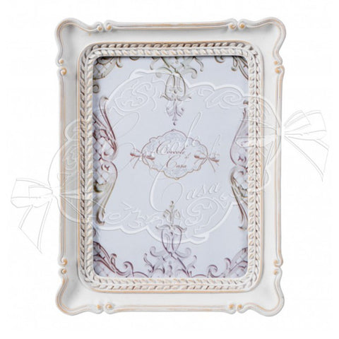 Coccole di Casa Porta foto bianco decapato, Shabby Chic "Dea" 13x18 cm