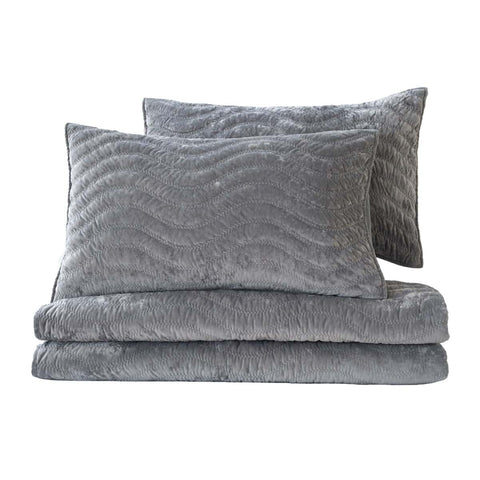 Blanc Mariclò "Velvet Night" Double Winter Quilt, Grey, 260x260 cm