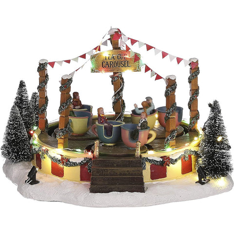 Carrousel de Noël Luville avec musique "Carrousel tasses à thé" 27x25,5xH18cm