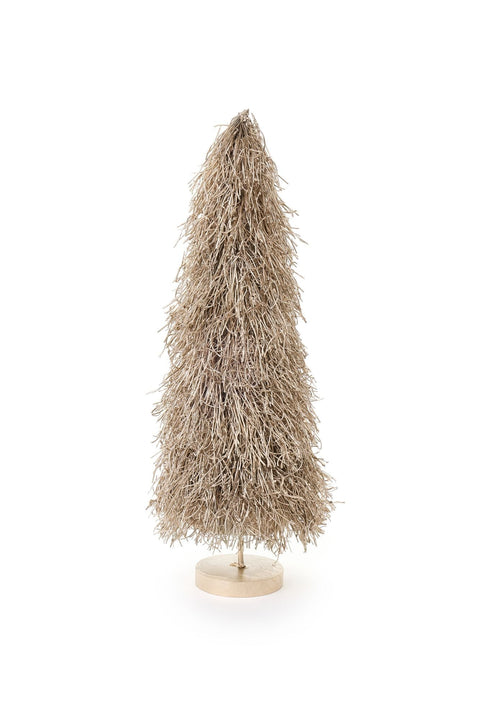 Sapin de Noël en osier doré avec nuages ​​en tissu « Darling » H45,5 x 15,5 cm