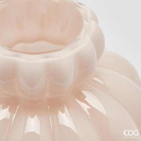 Edg Enzo de Gasperi Vaso Chignon in vetro rosa da interno D22xH28 cm - Angelica Home Stabia