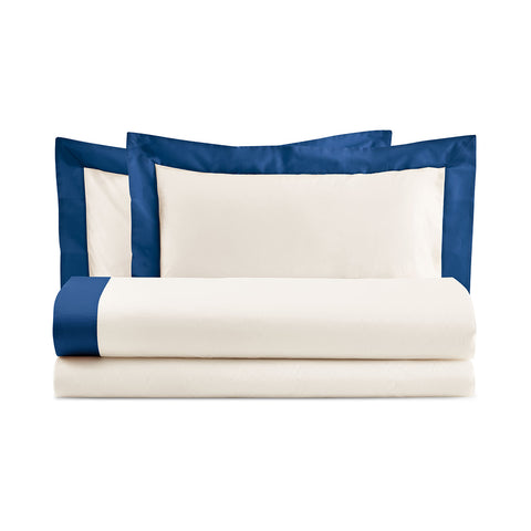 Pearl White Single bed set in cotton + "Diamante" pillowcase